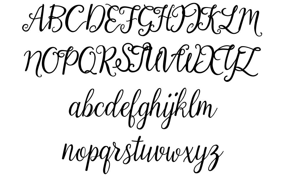 Calista Script font specimens