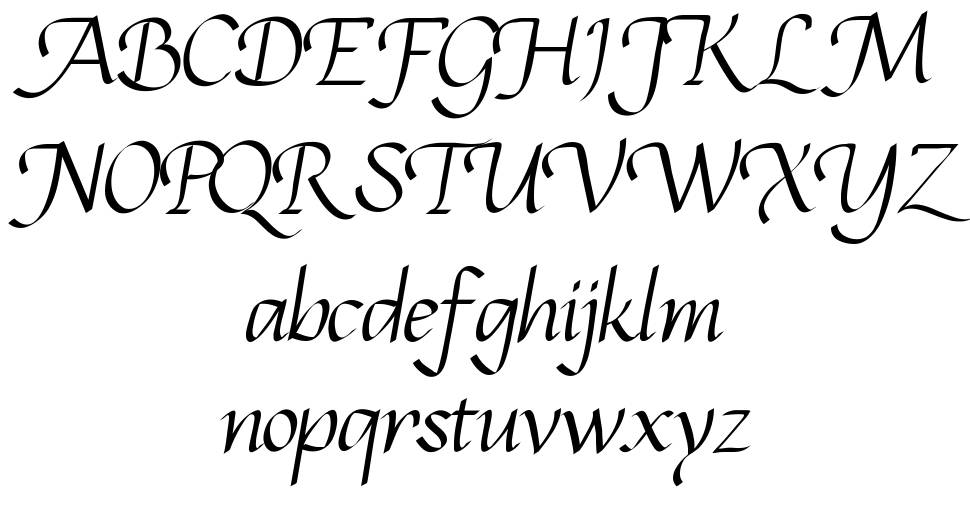 Calligram font specimens