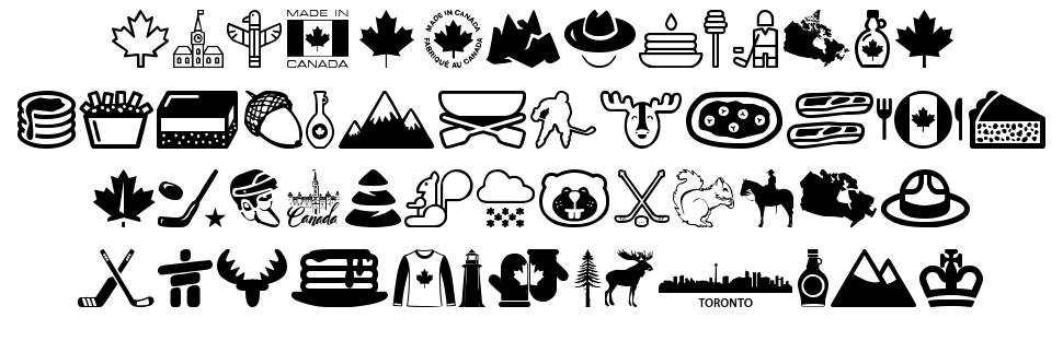 Canada font specimens