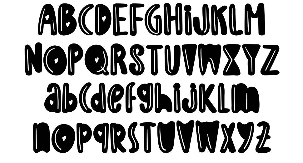 Candy Love font specimens