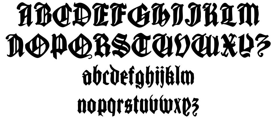 Cantara Gotica font specimens