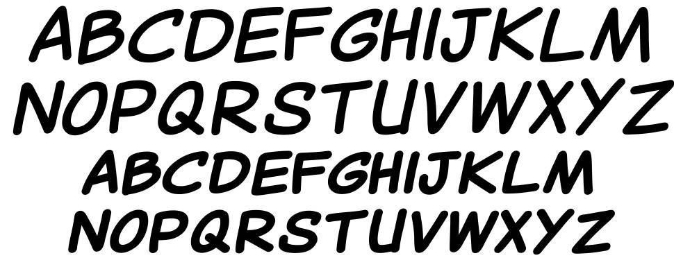 Canted Comic font specimens
