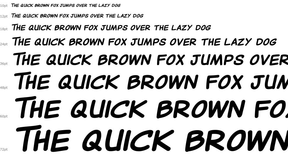 Canted Comic font Waterfall