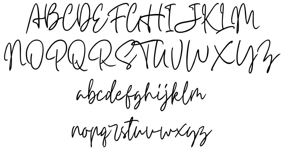 Carnollia Signature font specimens