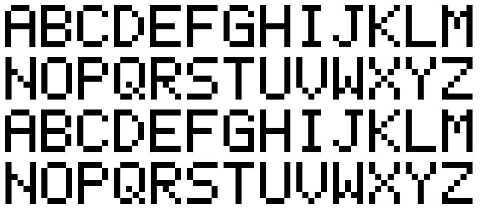Casio FX-702P フォント 標本