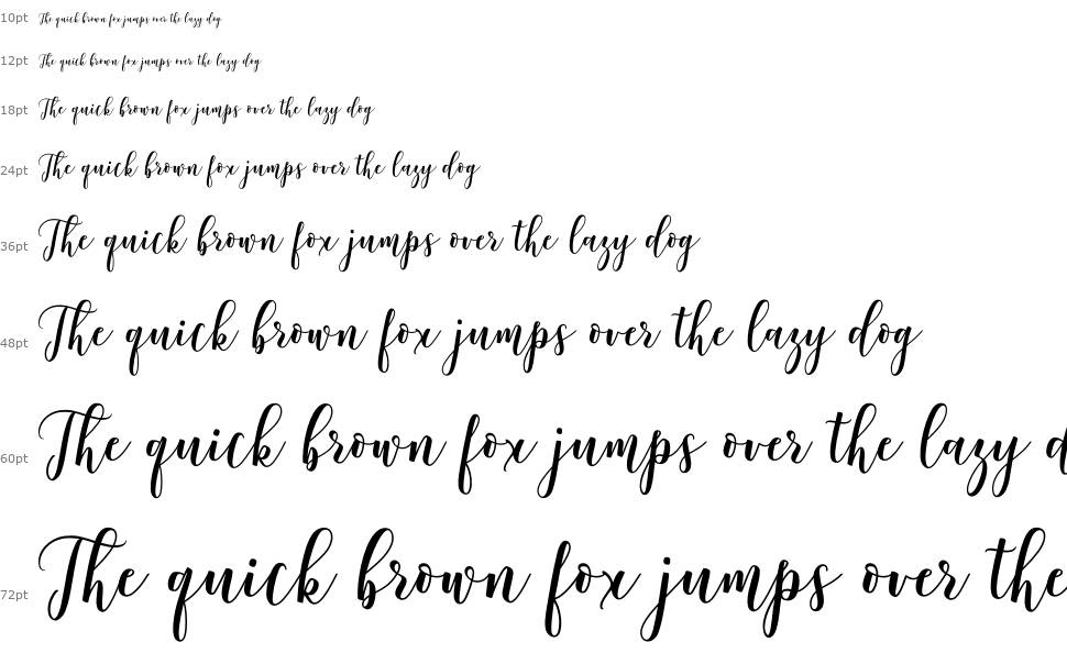 Castilla Script font Waterfall