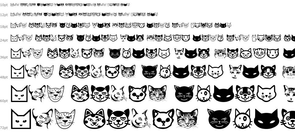 Cat Faces フォント Waterfall