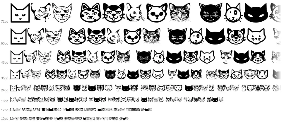 Cat Facesfont waterfall