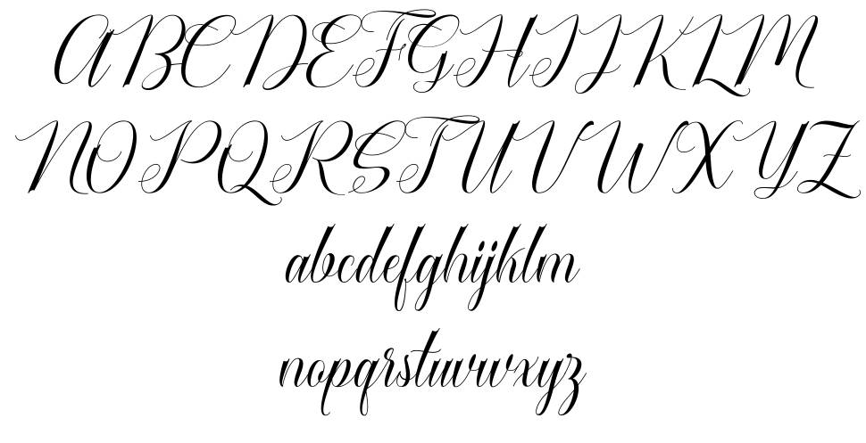 Cataline Script font specimens