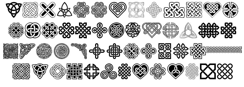 Celtic Knots písmo Exempláře