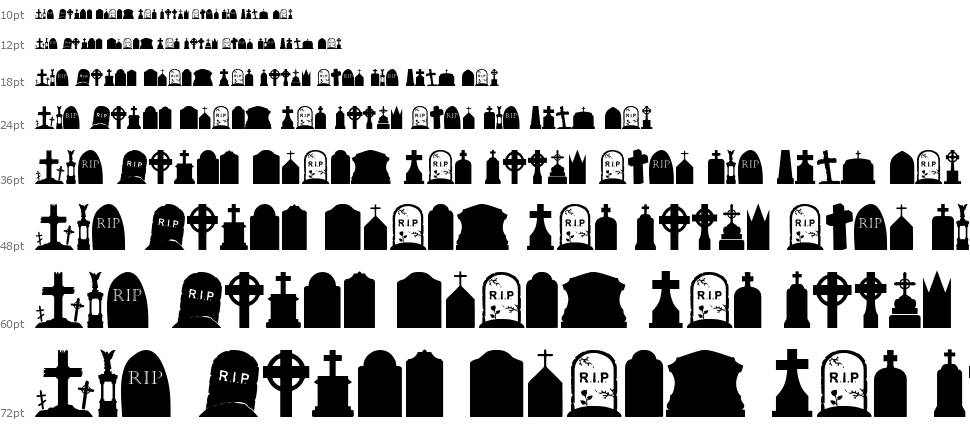 Cemetery Icons písmo Vodopád