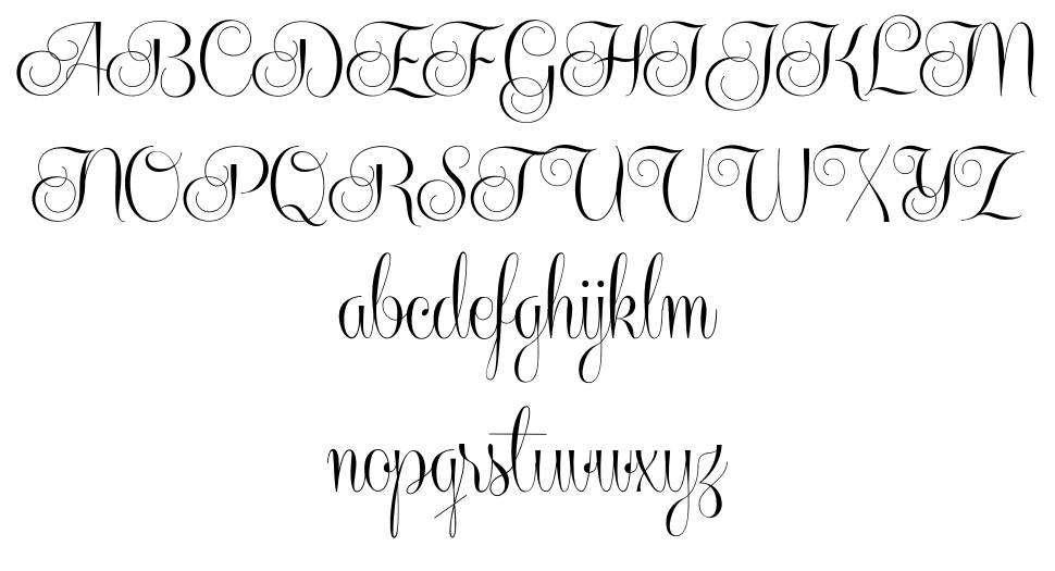 Centeria Script font specimens
