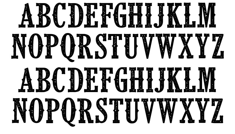 CF Klondike font specimens