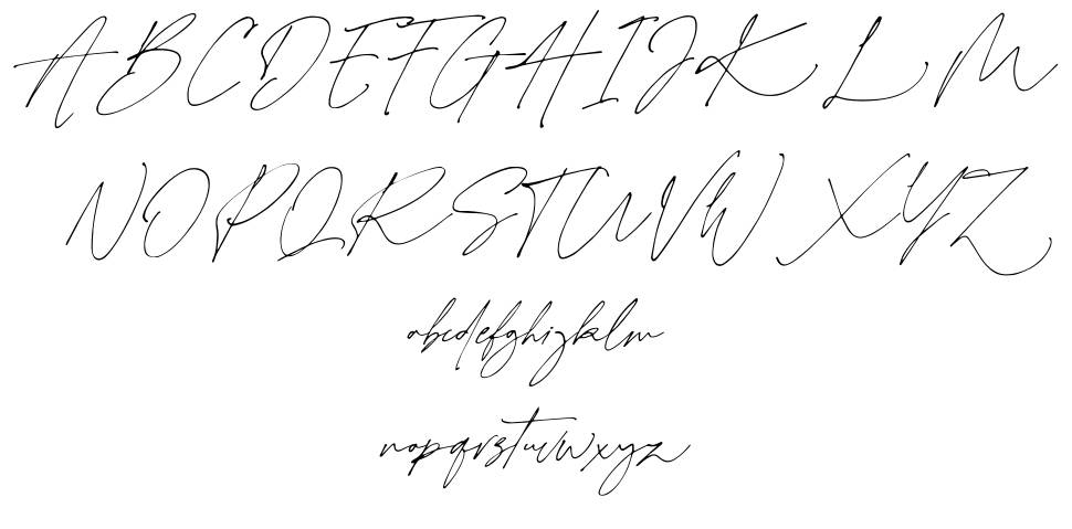 Charlotte Signature font specimens