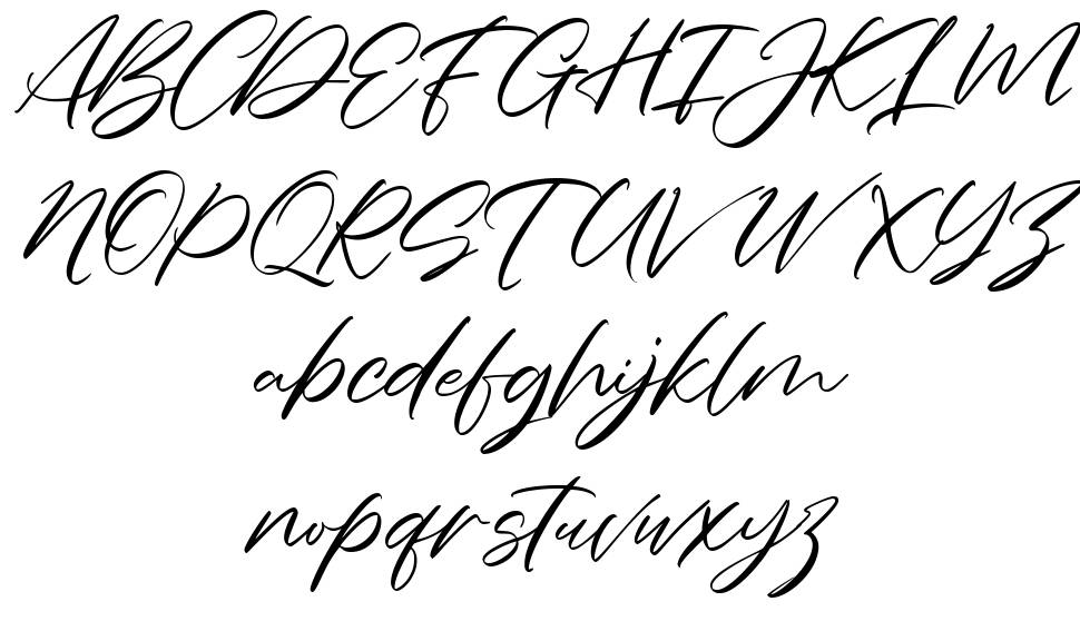 Charmelya Script font specimens