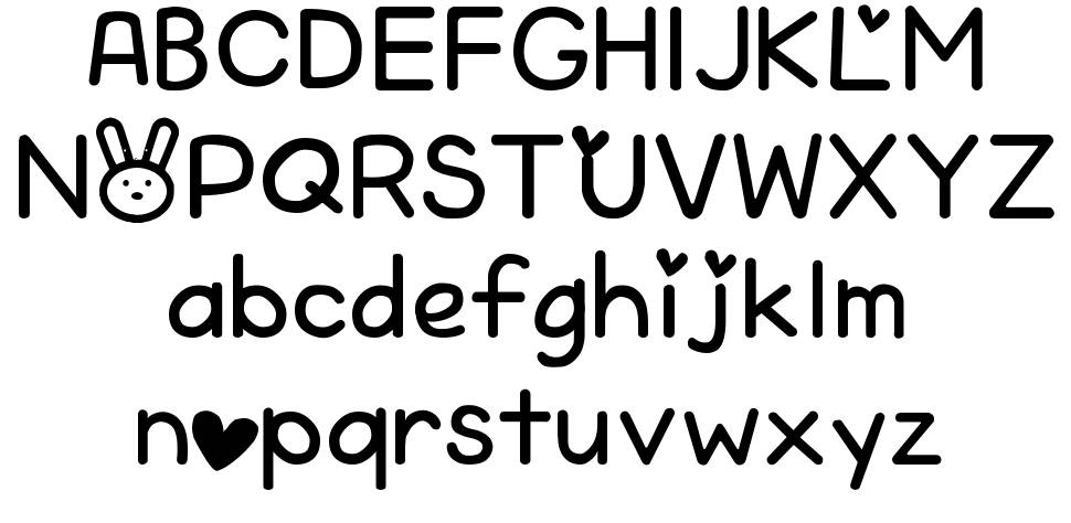 Cheeky Rabbit font Örnekler