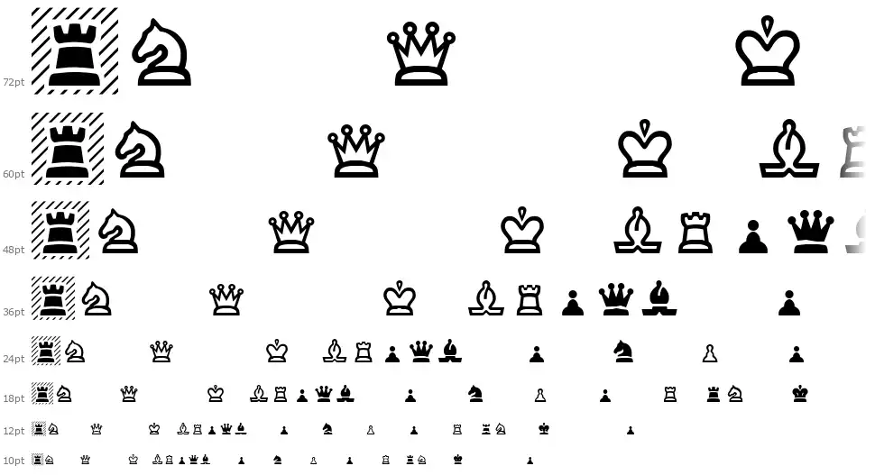 Chess フォント Waterfall