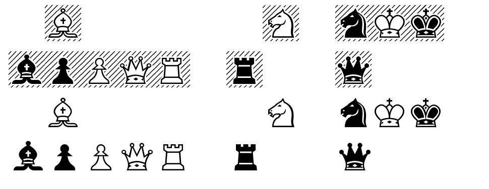 Chess Alpha font specimens