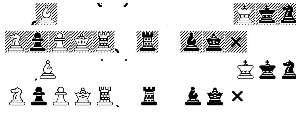 Chess Maya fonte Espécimes