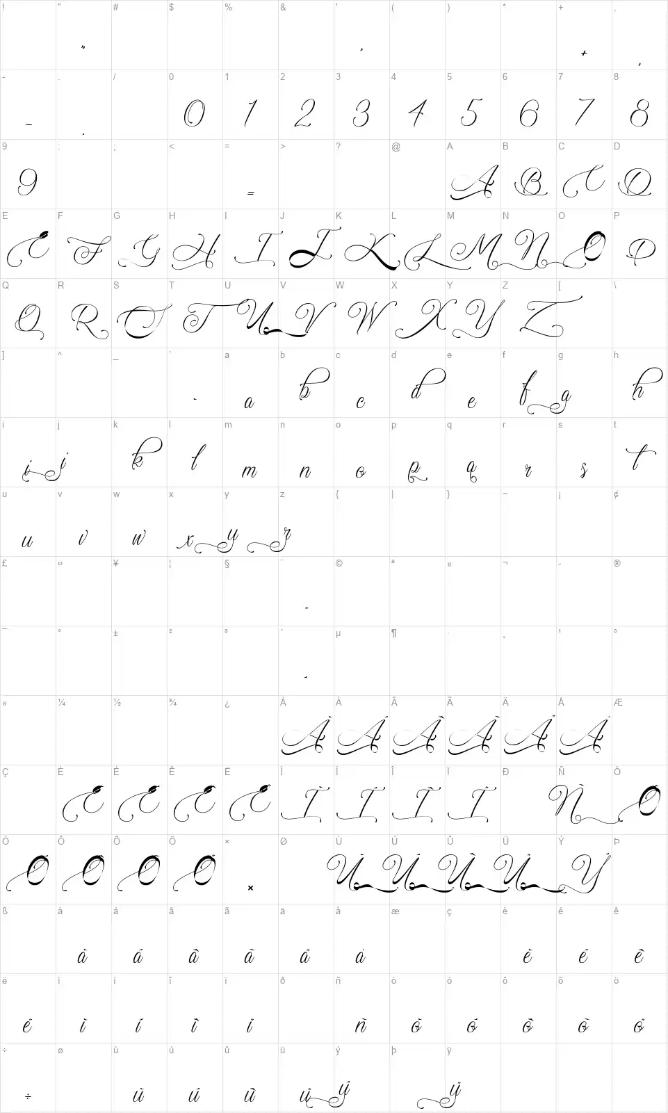 Chiangmai Hostelfont character map
