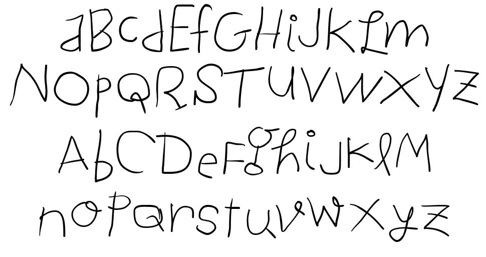 Child Written font specimens