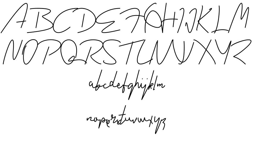 Childish Signature font specimens