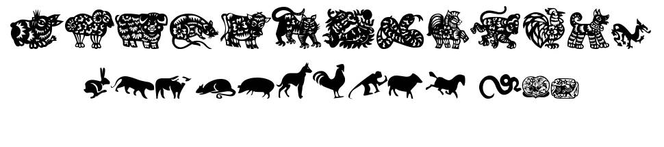 Chinese Zodiac TFB písmo Exempláře