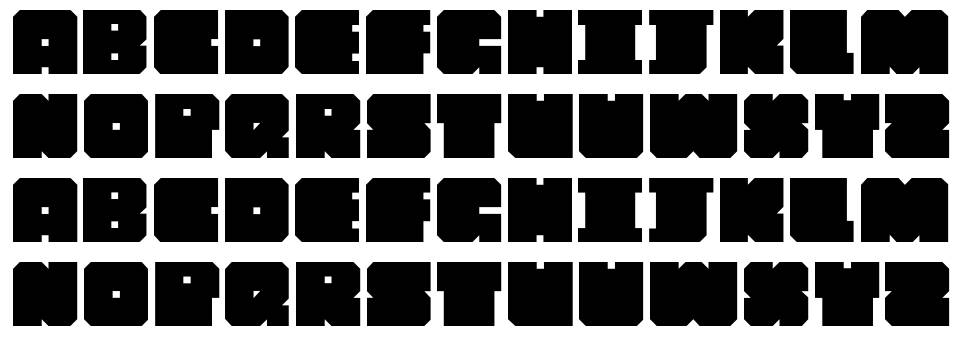 Chipblocked font specimens