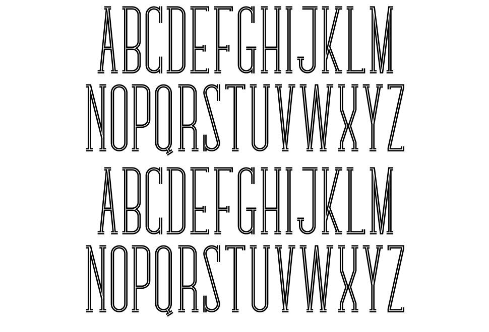 Chokie Crossline Style font specimens