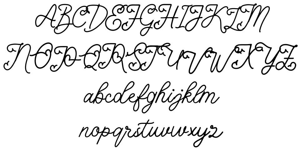 Chottlen Script font specimens