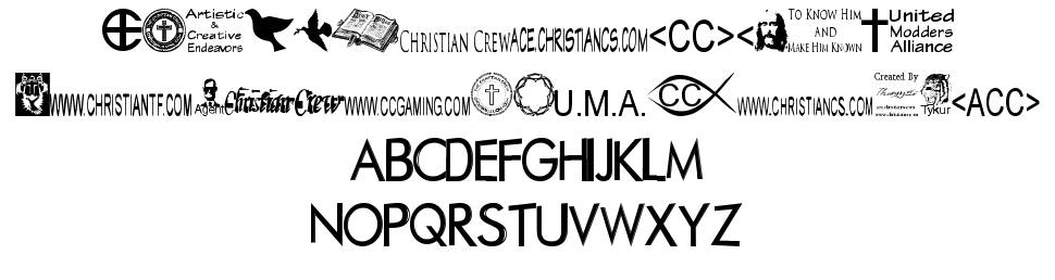 Christian Crew písmo Exempláře