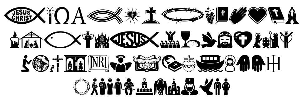 Christian Icons písmo Exempláře