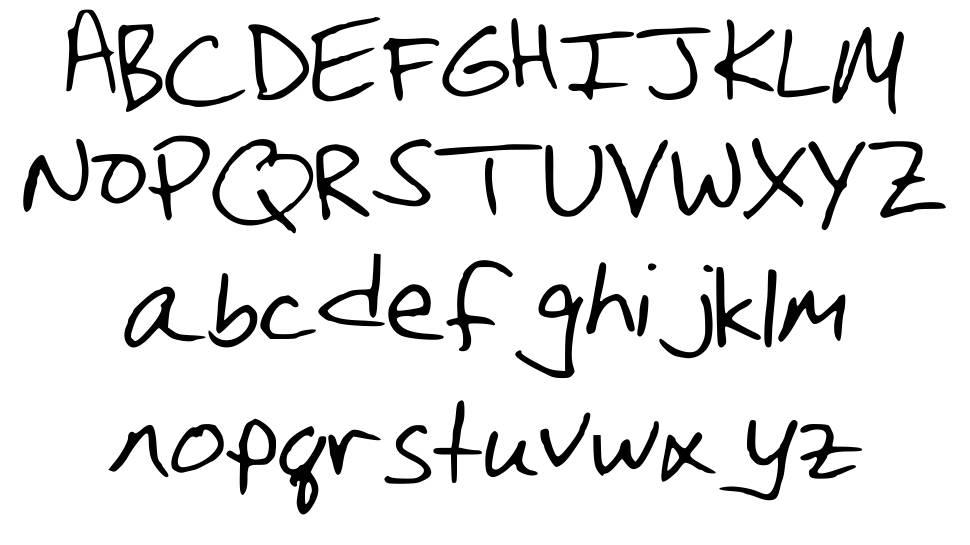 Christina Handwriting font specimens
