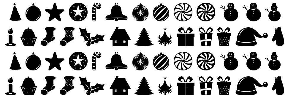 Christmas Shapes font specimens