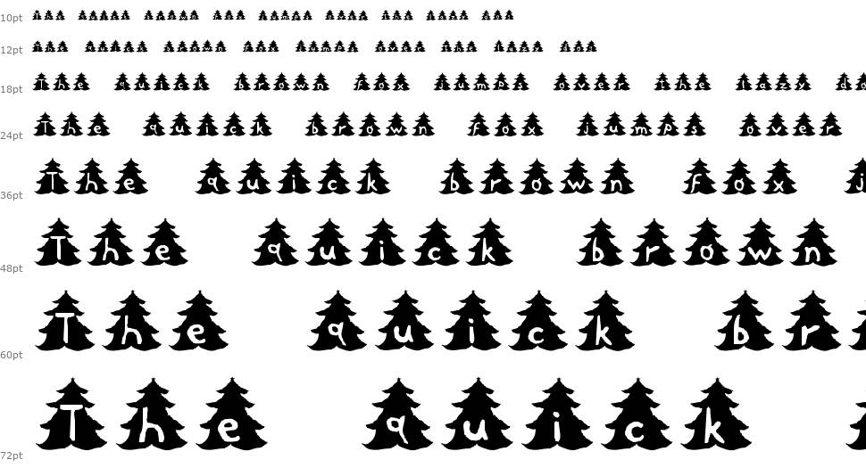 Christmas Tree písmo Vodopád