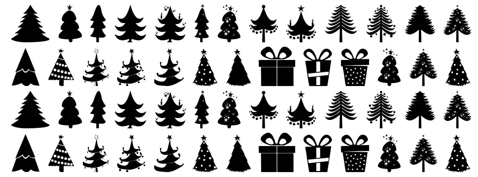 Christmas Treesfont specimens