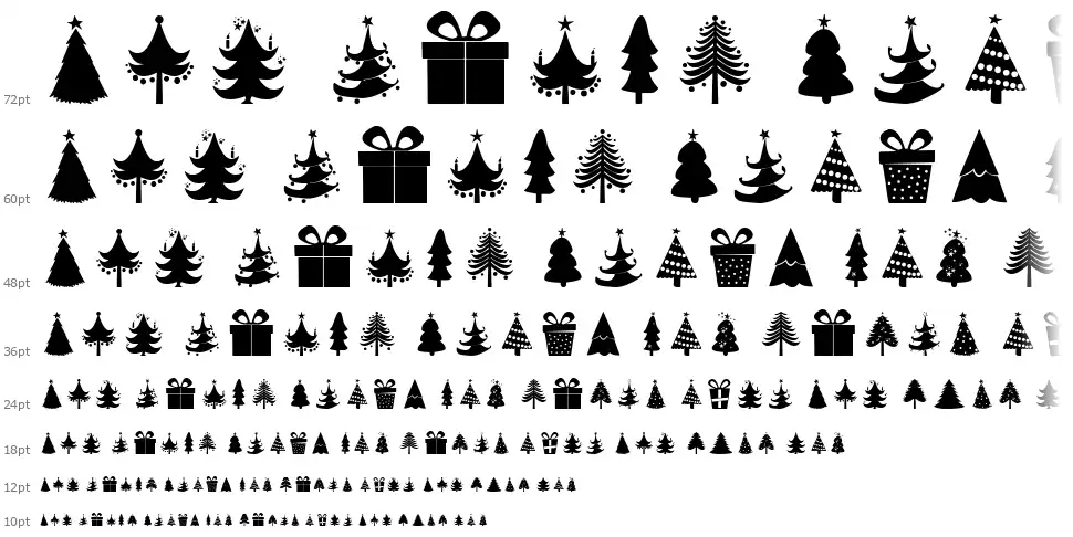 Christmas Treesfont waterfall
