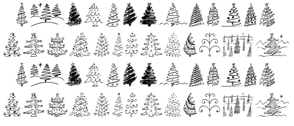 Christmas Trees Celebration font Örnekler