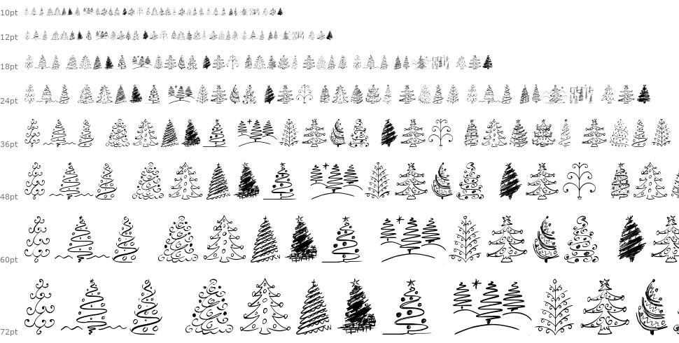 Christmas Trees Celebration písmo Vodopád