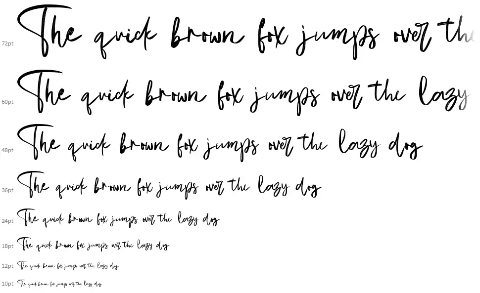 Christopher's Handwritingfont waterfall