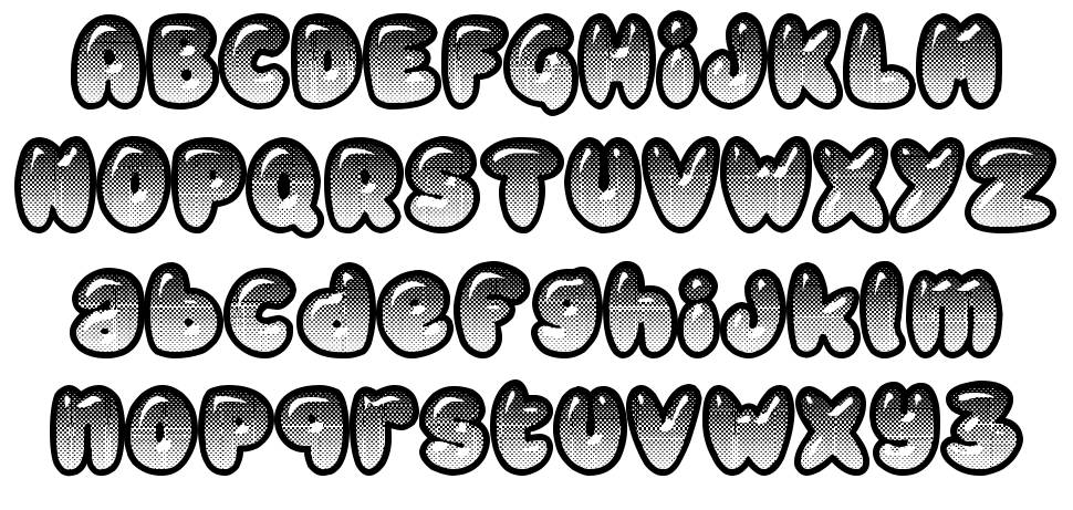 Chubby Relief font specimens
