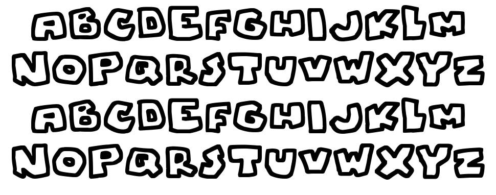 Chunky Boulder Outlines font specimens