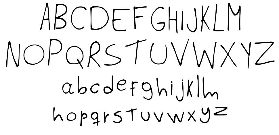 Chuu Messy Handwriting font specimens