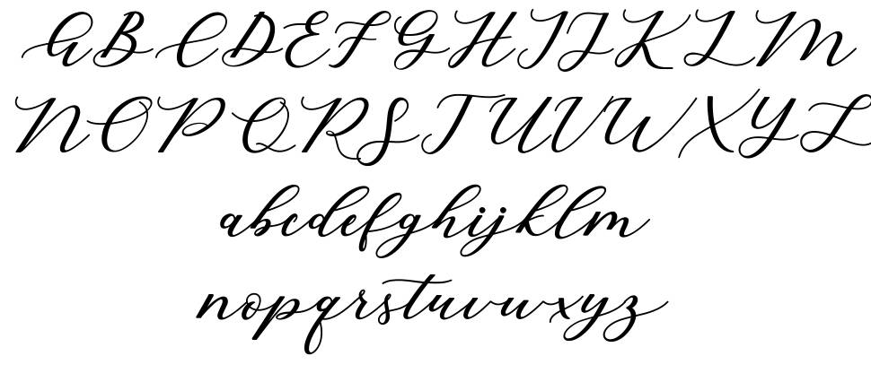 Cintya Script font specimens