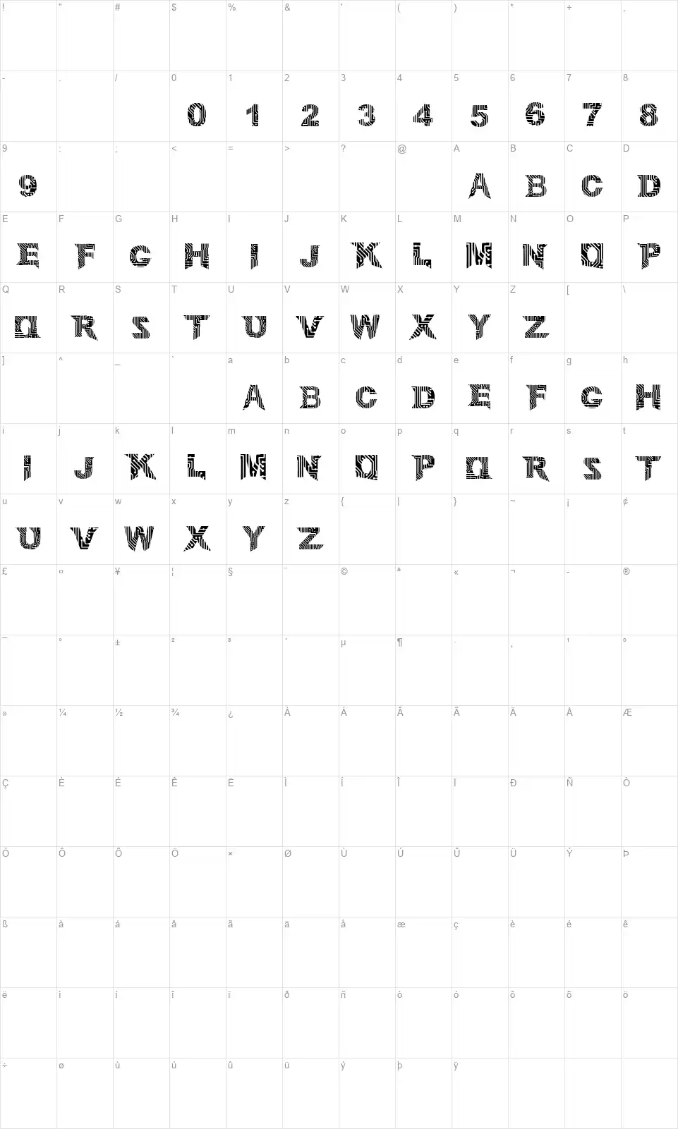 Circuit Magefont character map