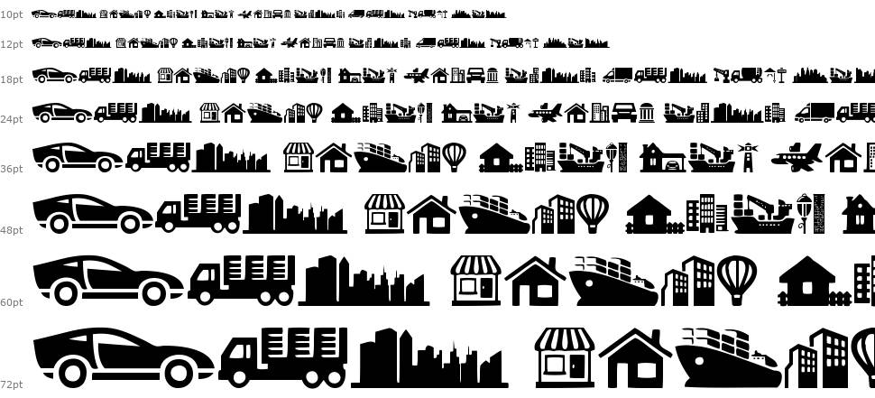City Icons font Waterfall
