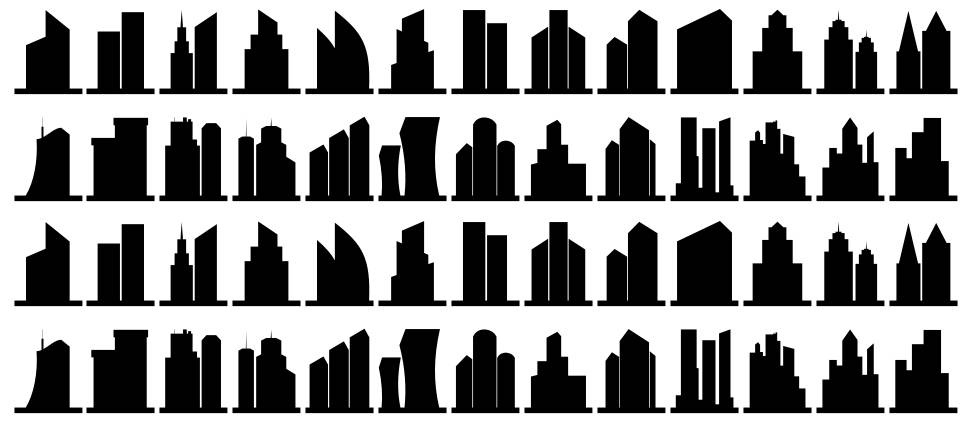 City Skyline font Örnekler