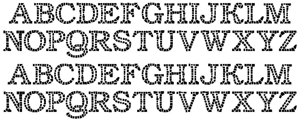 Classic Mosaic font specimens