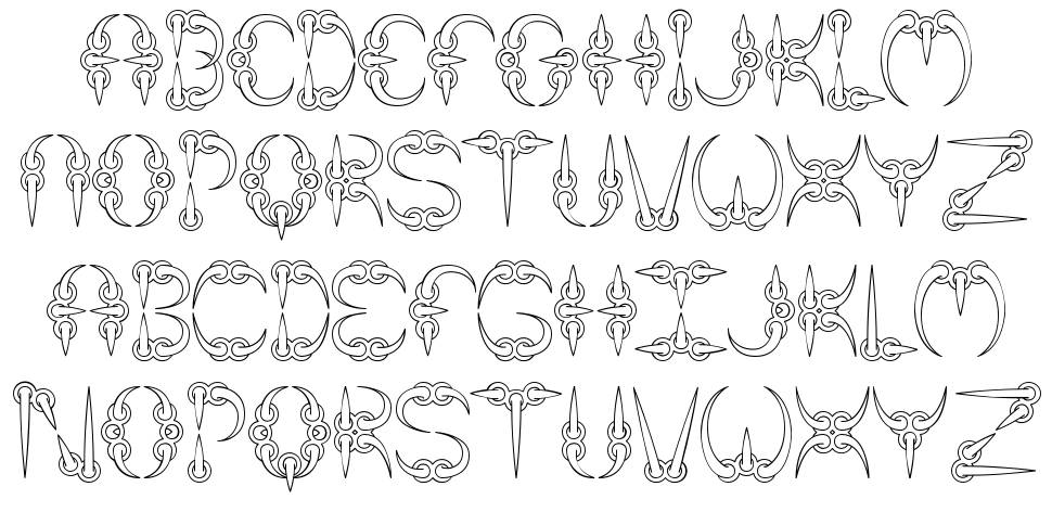 Claw font specimens