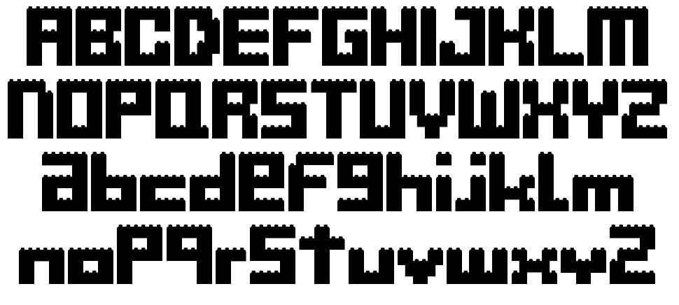Clicky Bricks 2 font specimens